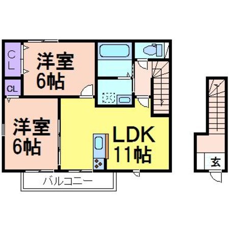 グランドルーＡ棟の物件間取画像